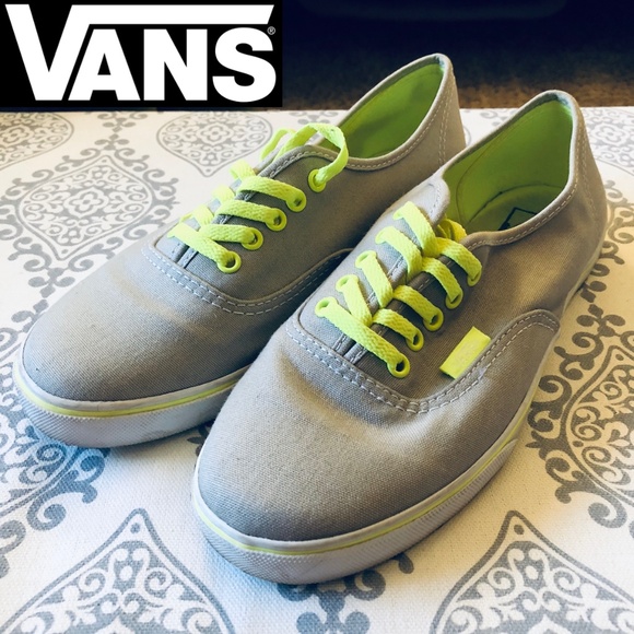 Vans Shoes - CCO Vans | Authentic Style Gray Neon Yellow Laces